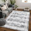 Garvee Living Room Area Rug 8×10 Area Rug Vintage Indoor Carpet Low Pile Stain Resistant Throw Carpet Non Slip Non Shedding for Bedroom Playroom Dining Room，Orange(Vintage4 – Grey)