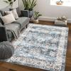 Garvee Living Room Area Rug 8×10 Area Rug Vintage Indoor Carpet Low Pile Stain Resistant Throw Carpet Non Slip Non Shedding for Bedroom Playroom Dining Room，Orange(Vintage4 – Blue/Green)