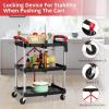 Garvee Mobile Folding Trolley, Portable Service Cart, 3 Tier Utility Cart, Collapsible Utility Carts for Office, Warehouse, and Home, 56 LBS Load Capacity per Shelf