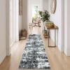 Garvee Modern Abstract Washable Area Rug 5×7 for Living Room Indoor Contemporary Floor Carpet Soft Low Pile Dining Room Mat Non Slip Foldable Thin Rugs for Bedroom Office, Black Grey(Grey Black)