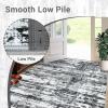 Garvee Modern Abstract Washable Area Rug 5×7 for Living Room Indoor Contemporary Floor Carpet Soft Low Pile Dining Room Mat Non Slip Foldable Thin Rugs for Bedroom Office, Black Grey(Grey Black)