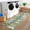 Garvee Modern Abstract Washable Area Rug 5×7 for Living Room Indoor Contemporary Floor Carpet Soft Low Pile Dining Room Mat Non Slip Foldable Thin Rugs for Bedroom Office, Black Grey(Green)