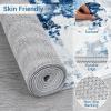 Garvee Modern Abstract Washable Area Rug 5×7 for Living Room Indoor Contemporary Floor Carpet Soft Low Pile Dining Room Mat Non Slip Foldable Thin Rugs for Bedroom Office, Black Grey(Blue)