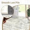 Garvee Modern Abstract Washable Area Rug 5×7 for Living Room Indoor Contemporary Floor Carpet Soft Low Pile Dining Room Mat Non Slip Foldable Thin Rugs for Bedroom Office, Black Grey(Beige)
