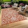 Garvee Outdoor Rug Carpet Waterproof 9×12 Outdoor Patio Rug Mat Reverisble Plastic Straw Large Outdoor Rug for RV Camping Picnic Beach Balcony, Picnic (Grey/White)(Brick Red/White)