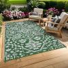 Garvee Outdoor Rug Carpet Waterproof 9×12 Outdoor Patio Rug Mat Reverisble Plastic Straw Large Outdoor Rug for RV Camping Picnic Beach Balcony, Picnic (Grey/White)(Green/White)
