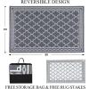 Garvee Outdoor Rug Carpet Waterproof 9×12 Outdoor Patio Rug Mat Reverisble Plastic Straw Large Outdoor Rug for RV Camping Picnic Beach Balcony, Picnic (Grey/White)(Grey/White)