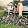Garvee Outdoor Rug Carpet Waterproof 9×12 Outdoor Patio Rug Mat Reverisble Plastic Straw Large Outdoor Rug for RV Camping Picnic Beach Balcony, Picnic (Grey/White)(Black/Coffee)