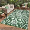 Garvee Outdoor Rug Carpet Waterproof 9×12 Outdoor Patio Rug Mat Reverisble Plastic Straw Large Outdoor Rug for RV Camping Picnic Beach Balcony, Picnic (Grey/White)(Green/White)