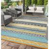 Garvee Outdoor Rugs 8×10 Waterproof for Patios Clearance, Plastic Straw Mats for Backyard, Porch, Deck, Balcony, Reversible, Black + White(Black & Coffee)