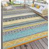 Garvee Outdoor Rugs 8×10 Waterproof for Patios Clearance, Plastic Straw Mats for Backyard, Porch, Deck, Balcony, Reversible, Black + White(Black & Coffee)