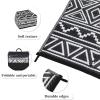 Garvee Outdoor Rugs 8×10 Waterproof for Patios Clearance, Plastic Straw Mats for Backyard, Porch, Deck, Balcony, Reversible, Black + White(Black + White)