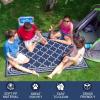 Garvee Outdoor Rugs 8×10 Waterproof for Patios Clearance, Plastic Straw Mats for Backyard, Porch, Deck, Balcony, Reversible, Black + White(Dark Blue/White)
