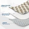 Garvee Plush Fuzzy 9×12 Area Rugs for Living Room, Washable Plush Checkered Rug for Bedroom, Modern Shag Rainbow Rugs Non Slip Soft Furry Large Carpet for Kids Room Nursery Home Decor(Taupe)