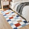 Garvee Plush Fuzzy 9×12 Area Rugs for Living Room, Washable Plush Checkered Rug for Bedroom, Modern Shag Rainbow Rugs Non Slip Soft Furry Large Carpet for Kids Room Nursery Home Decor(Rainbow)