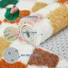 Garvee Plush Fuzzy 9×12 Area Rugs for Living Room, Washable Plush Checkered Rug for Bedroom, Modern Shag Rainbow Rugs Non Slip Soft Furry Large Carpet for Kids Room Nursery Home Decor(Colorful)