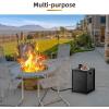 Garvee Propane Metal Tank Cover Table, Hideaway Table for Gas Fire Pits, 20 LBS Propane Tank Outdoor Gas Tank Storage, 16 in Hideaway Table with Side Handles, Black