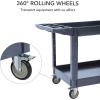 Garvee Service Utility Cart 2-Shelf Utility/Service Cart, 500 LB Capacity, Storage Handle, for Warehouse/Garage/Cleaning/Manufacturing，45 in X25 in Gray