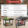 Garvee Service Utility Cart 2-Shelf Utility/Service Cart, 500-Pound Capacity, Storage Handle, for Warehouse/Garage/Cleaning/Manufacturing，45″X25″ Black