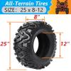 Garvee Set of 2 ATV Tires 25x8x12, 25×8-12 ATV Tires, 6PR, Tubeless, All Terrain ATV/UTV Off-Road Tire(Tread Pattern 1 (KNIGHT))