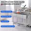 Garvee Stainless Steel Sink, 39x20x37 in Freestanding Single Sink Commercial Kitchen Sink Set with Worktop Faucet, NSF Certificated, Commercial Single Bowl Kitchen Prep & Utility Sink for Garage