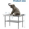 Garvee Stainless Steel Work Table with Backsplash,48×24 in NSF Certified Heavy Duty Kitchen Prep Table for Hotel,Home,Restaurant(without Caster&with Backsplash)