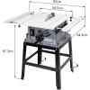 Garvee Table Saw, 10 in 15A Multifunctional Saw with Stand & Push Stick, 90° Cross Cut & 0-45° Bevel Cut, 5000RPM, Adjustable Blade Height, Ideal for Woodworking
