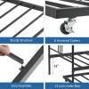 Garvee Twin Metal Daybed with Trundle, Pullout Trundle Bed Frame with Arched Headboard, Guest Sofa Bed with Steel Slat Support, No Box Spring Required, Easy Assembly, Black(Black)