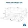 Garvee Twin Metal Daybed with Trundle, Pullout Trundle Bed Frame with Arched Headboard, Guest Sofa Bed with Steel Slat Support, No Box Spring Required, Easy Assembly, Black(White)