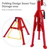 Garvee V Head Pipe Jack Stand,1/8 in-12 in Capacity,Adjustable Height 28 in -52 in, 2500 LB,Heavy Duty Carbon Steel Body More Durable, Folding Portable Pipe,Steel Jack Stands