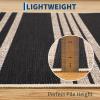 Garvee Washable Easy Jute Rug 5×7 Modern Striped Living Room Rug with Non-Slip Backing, Non Shedding Neutral Floor Mats, Indoor Outdoor Carpet for Bedroom, Patio, Backyard, Brown(Striped|black/Natural)