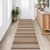 Garvee Washable Easy Jute Rug 5×7 Modern Striped Living Room Rug with Non-Slip Backing, Non Shedding Neutral Floor Mats, Indoor Outdoor Carpet for Bedroom, Patio, Backyard, Brown(Striped|brown)