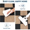 Garvee Washable Easy Jute Rug 5×7 Modern Striped Living Room Rug with Non-Slip Backing, Non Shedding Neutral Floor Mats, Indoor Outdoor Carpet for Bedroom, Patio, Backyard, Brown(Checkerboard|black&brown)