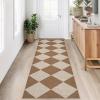 Garvee Washable Easy Jute Rug 5×7 Modern Striped Living Room Rug with Non-Slip Backing, Non Shedding Neutral Floor Mats, Indoor Outdoor Carpet for Bedroom, Patio, Backyard, Brown(Diamond|brown)