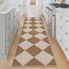 Garvee Washable Easy Jute Rug 5×7 Modern Striped Living Room Rug with Non-Slip Backing, Non Shedding Neutral Floor Mats, Indoor Outdoor Carpet for Bedroom, Patio, Backyard, Brown(Diamond|brown)