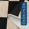 Garvee Washable Easy Jute Rug 5×7 Modern Striped Living Room Rug with Non-Slip Backing, Non Shedding Neutral Floor Mats, Indoor Outdoor Carpet for Bedroom, Patio, Backyard, Brown(Checkered|black/White)