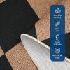 Garvee Washable Easy Jute Rug 5×7 Modern Striped Living Room Rug with Non-Slip Backing, Non Shedding Neutral Floor Mats, Indoor Outdoor Carpet for Bedroom, Patio, Backyard, Brown(Diamond|black&brown)