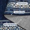 Garvee Washable Rug 10×13 Living Room Area Rug Geometric Bordered Bedroom Rugs Indoor Modern Floor Carpet Low Pile Non Slip Throw Rugs Distressed Home Decor Rug for Dining Room Office, Blue(Blue)