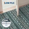 Garvee Washable Rug 9×12 Living Room Rug Modern Abstract Rugs with Non Slip Backing Non Shedding Low Pile Throw Mats Contemporary Foldable Floor Carpet for Dining Room, Bedroom, Office, Coffee(Contemporary|green)