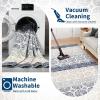Garvee Washable Rug 9×12 Living Room Rug Modern Abstract Rugs with Non Slip Backing Non Shedding Low Pile Throw Mats Contemporary Foldable Floor Carpet for Dining Room, Bedroom, Office, Coffee(Modern|blue)