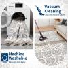 Garvee Washable Rug 9×12 Living Room Rug Modern Abstract Rugs with Non Slip Backing Non Shedding Low Pile Throw Mats Contemporary Foldable Floor Carpet for Dining Room, Bedroom, Office, Coffee(Modern|beige)