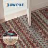 Garvee Washable Rug 9×12 Living Room Rug Modern Abstract Rugs with Non Slip Backing Non Shedding Low Pile Throw Mats Contemporary Foldable Floor Carpet for Dining Room, Bedroom, Office, Coffee(Contemporary|red)