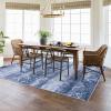 Garvee Washable Rug 9×12 Living Room Rug Modern Abstract Rugs with Non Slip Backing Non Shedding Low Pile Throw Mats Contemporary Foldable Floor Carpet for Dining Room, Bedroom, Office, Coffee(Distressed|blue)