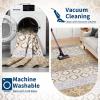Garvee Washable Rug 9×12 Living Room Rug Modern Abstract Rugs with Non Slip Backing Non Shedding Low Pile Throw Mats Contemporary Foldable Floor Carpet for Dining Room, Bedroom, Office, Coffee(Modern|coffee)