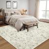 Garvee Washable Rugs 8×10 Area Rugs for Living Room Vintage Non Slip Throw Rugs Large Bedroom Rug Distressed Low Pile Non Shedding Stain Resistant Carpet for Dining Room Office Classroom, 8’x10′ Beige