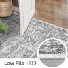 Garvee Washable Runner Rugs 2×6 Vintage Hallway Runner Traditional Floral Rugs Non Slip Entryway Runner Distressed Oriental Area Rugs Low Pile Floor Cover for Kitchen Bathroom Laundry Mat, Brown(Grey)