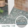 Garvee Washable Runner Rugs 2×6 Vintage Hallway Runner Traditional Floral Rugs Non Slip Entryway Runner Distressed Oriental Area Rugs Low Pile Floor Cover for Kitchen Bathroom Laundry Mat, Brown(Dark Teal)