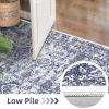 Garvee Washable Runner Rugs 2×6 Vintage Hallway Runner Traditional Floral Rugs Non Slip Entryway Runner Distressed Oriental Area Rugs Low Pile Floor Cover for Kitchen Bathroom Laundry Mat, Brown(Blue)