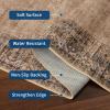 Garvee Washable Solid 8×10 Rugs for Living Room Bedroom,Non Slip Stain-Resistant Border Scalloped Rug for Dining Room Office,Low-Pile Soft Neutral Carpets for Under Table Farmhouse Playroom, Beige(Border|brown)