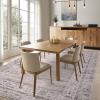 Garvee Washable Solid 8×10 Rugs for Living Room Bedroom,Non Slip Stain-Resistant Border Scalloped Rug for Dining Room Office,Low-Pile Soft Neutral Carpets for Under Table Farmhouse Playroom, Beige(Border|taupe)